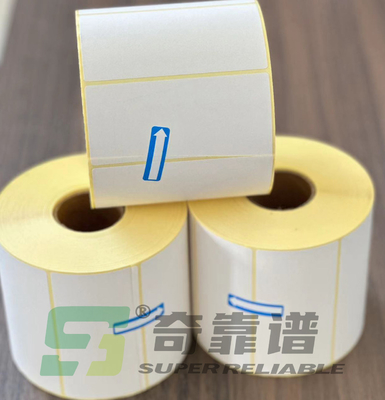 Autoadesivo di carta termico del codice a barre dell'autoadesivo con la fodera gialla della pergamina sottile di colore