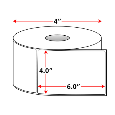 100 mm*150 mm adesivo volantino adesivo etichetta termica in bianco etichetta in rotolo con rivestimento in vetro