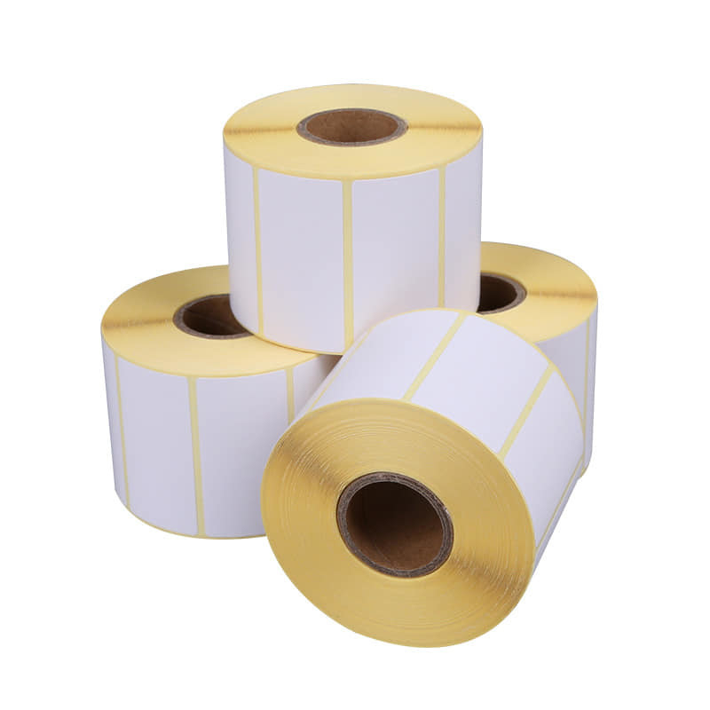 Adesivo adesivo senza BPA adesivo adesivo con codice a barre adesivi termici adesivi a sacchetto con rivestimento in vetrino giallo o blu